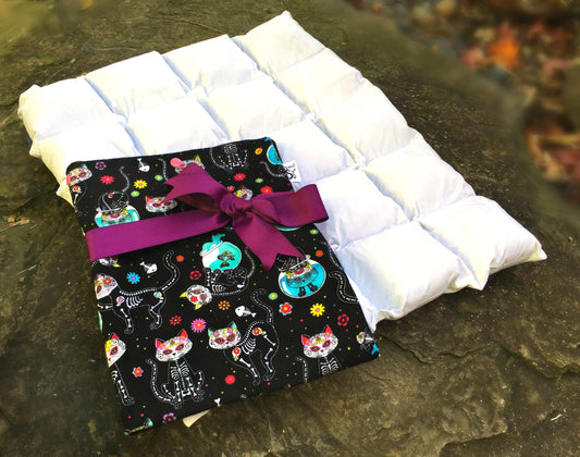 Paca Pet Pouf Pet Bed Flannel Cat Skeletons & Fishbowls Cover MADE TO ORDER