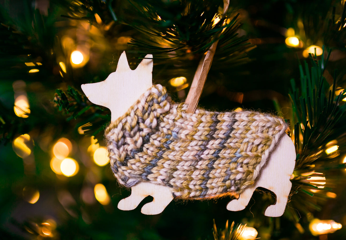 Holiday Decorations Ornaments Dogs in Handknit Sweaters