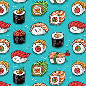 Premium Minky Kitty Nip Kicker Catnip Cat Toy in Cute Kawaii Sushi - 2 Sizes Available!