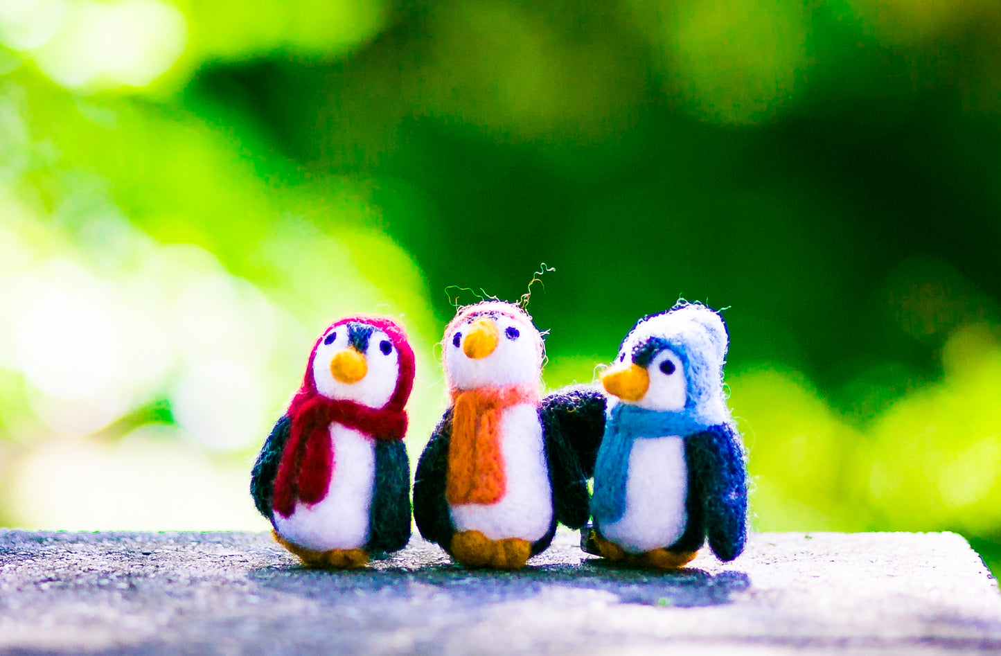 Felted Wool Penguin Cat Toy in Orange - With or Without Catnip