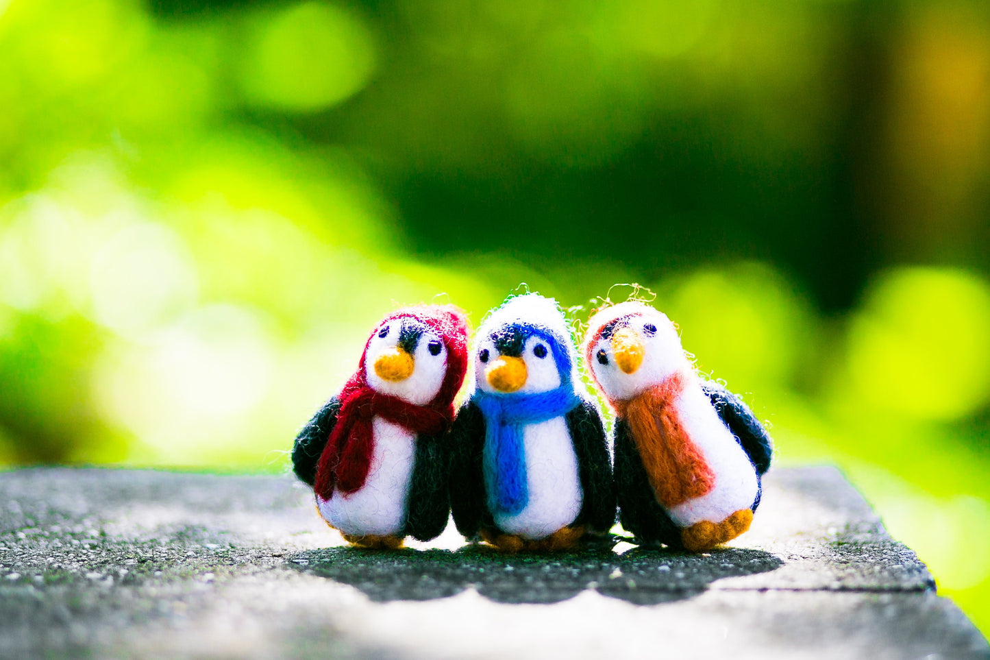 Felted Wool Penguin Cat Toy in Orange - With or Without Catnip