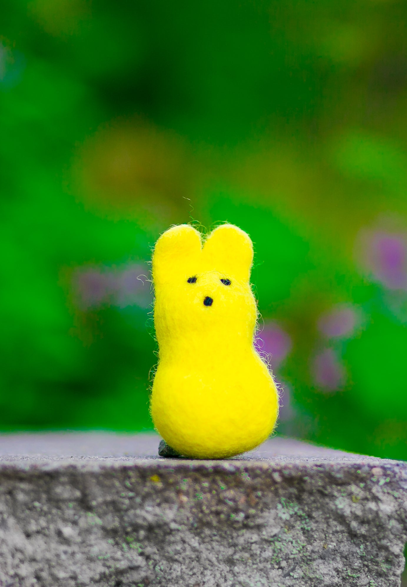 Felted Wool Bunny Cat Toy in Yellow - With or Without Catnip