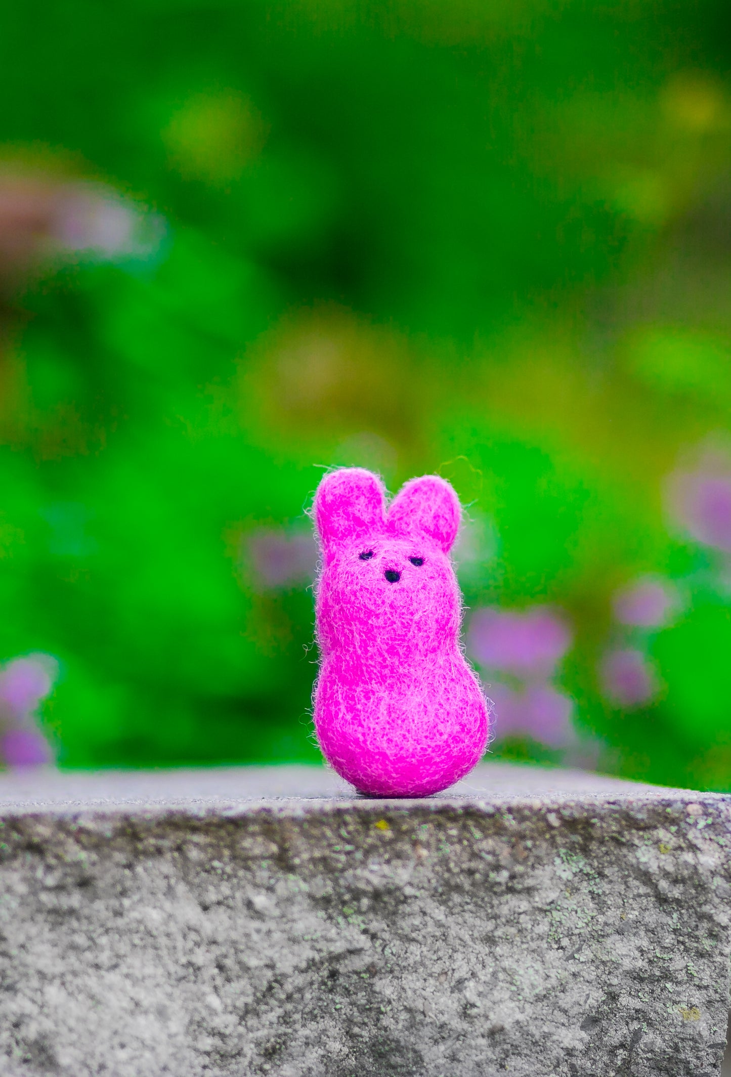 Felted Wool Bunny Cat Toy in Foxglove - With or Without Catnip
