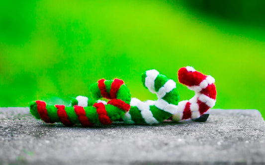 Karma Cat Felted Wool Candy Cane Christmas Cat Toy
