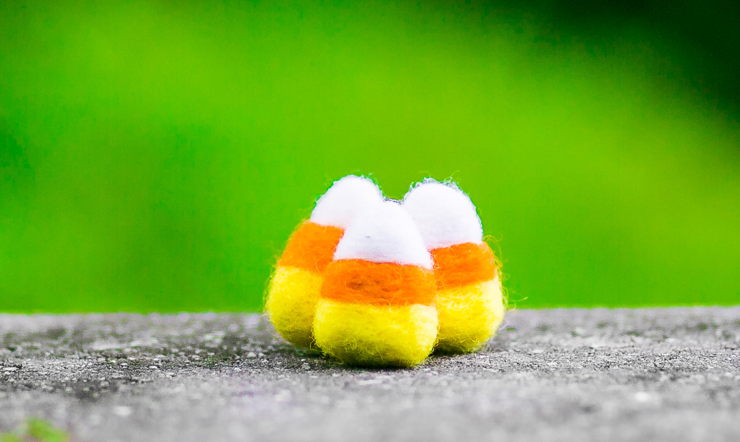 Felted Wool Halloween Candy Corn Trick or Treat Catnip Cat Toys