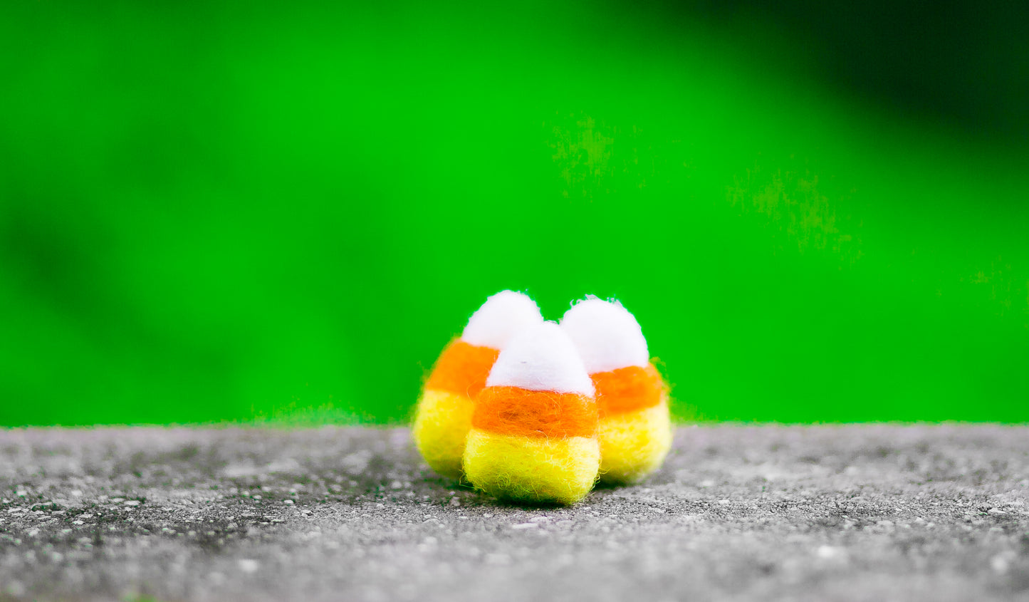 Felted Wool Halloween Candy Corn Trick or Treat Catnip Cat Toys