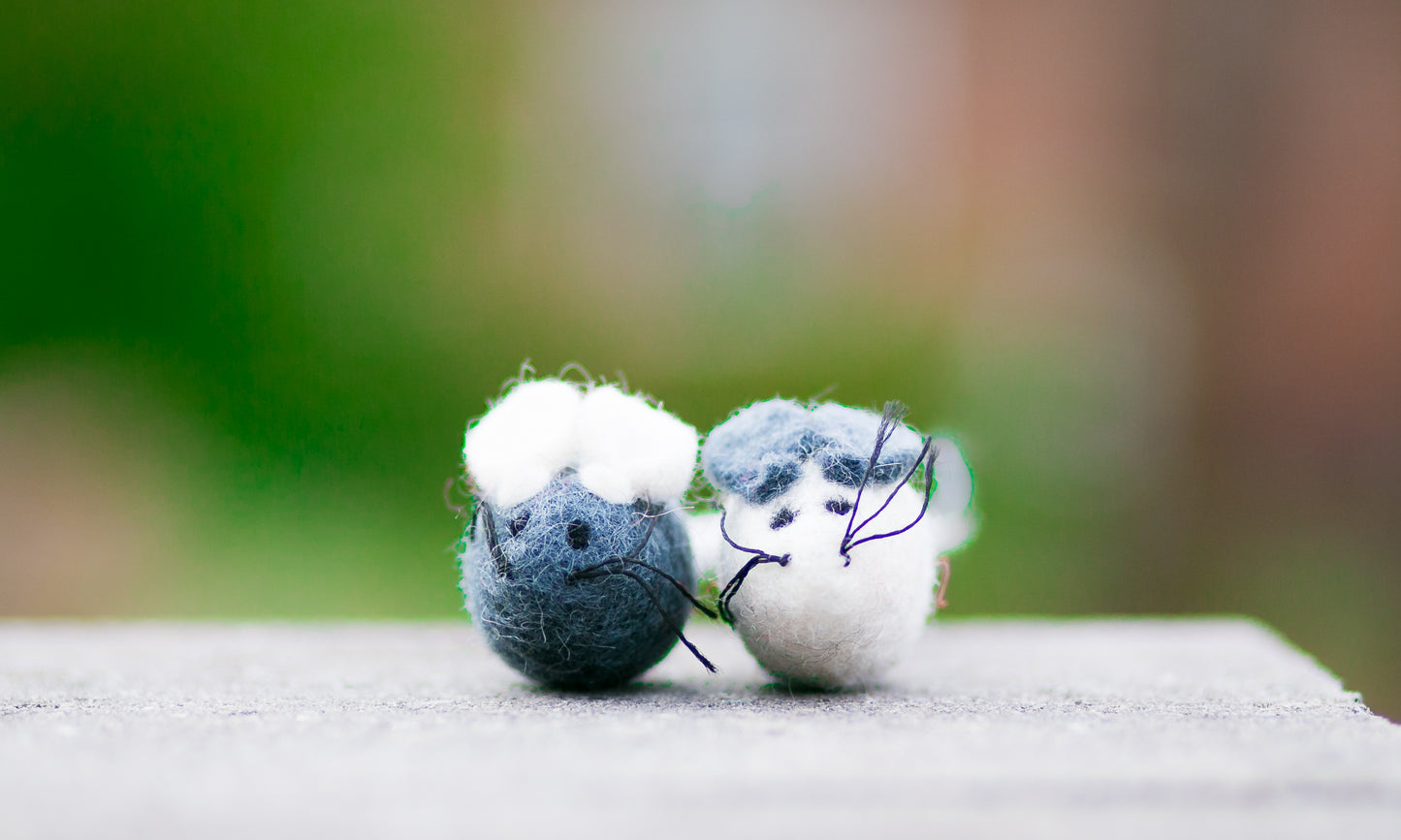 Karma Cat Backyard Friends Felted Mouse in Gray