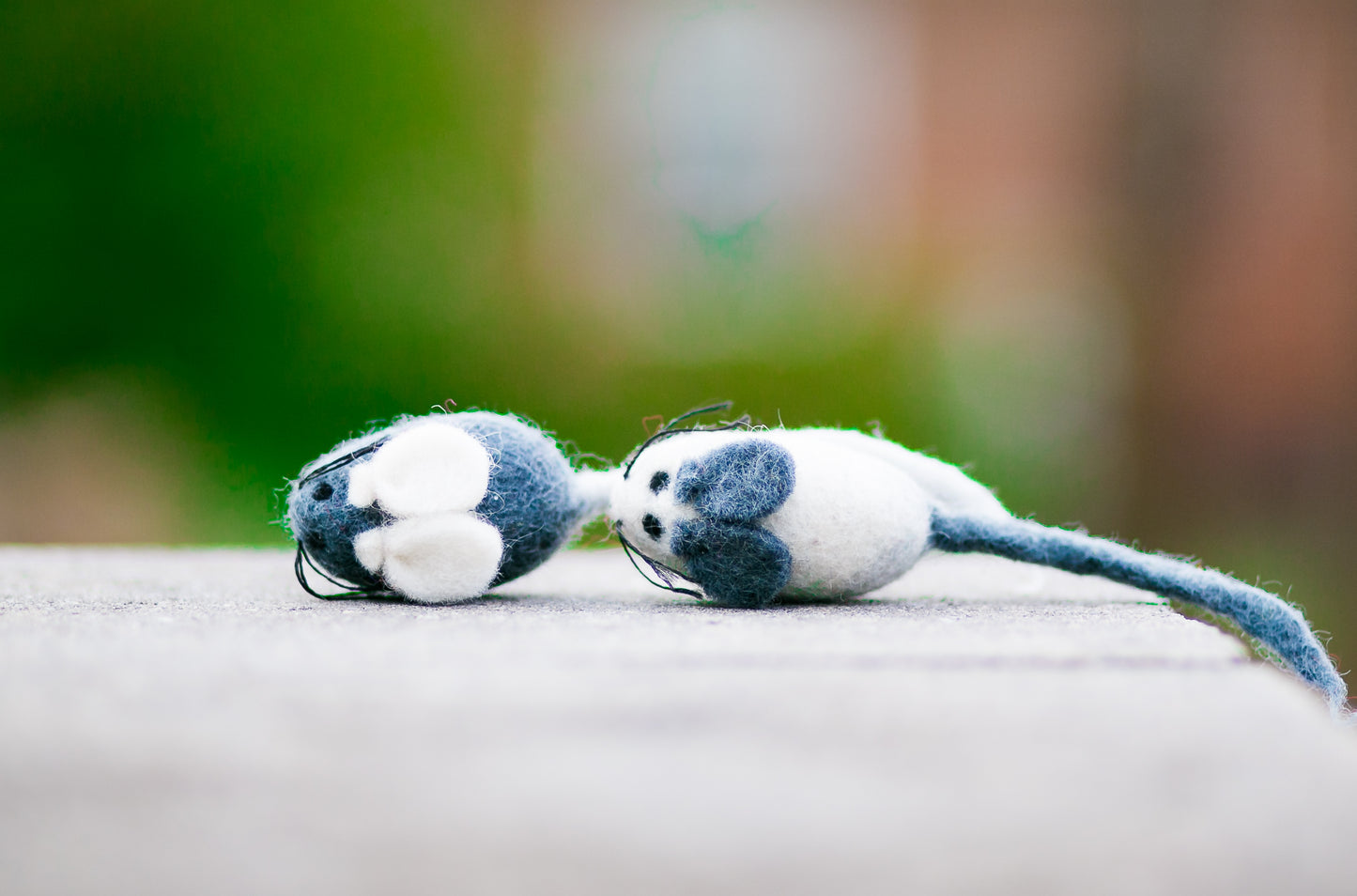 Karma Cat Backyard Friends Felted Mouse in Gray