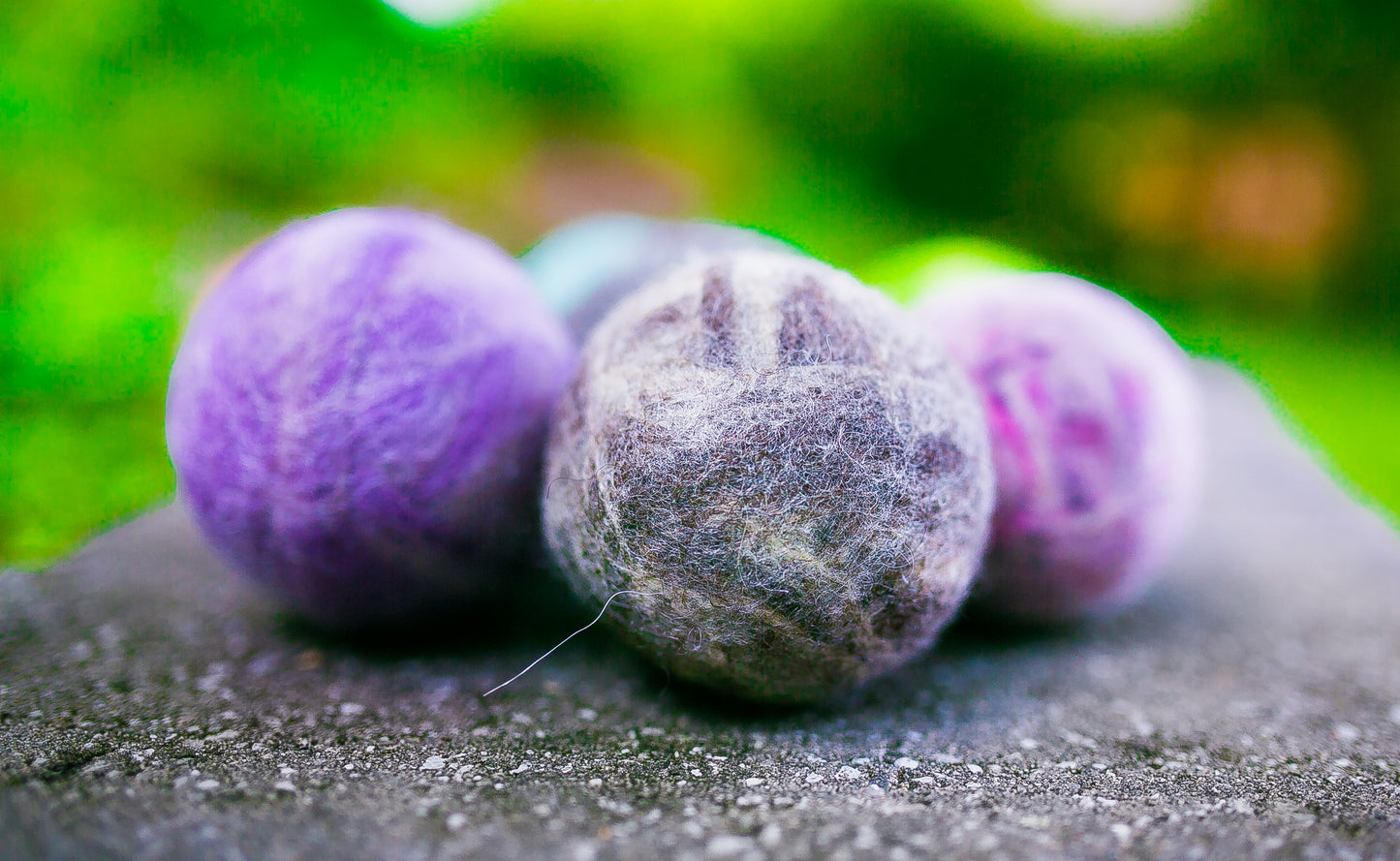 Fetch1.5!  Natural Alpaca Dog Ball in Blue Faced Leicester - DYE FREE