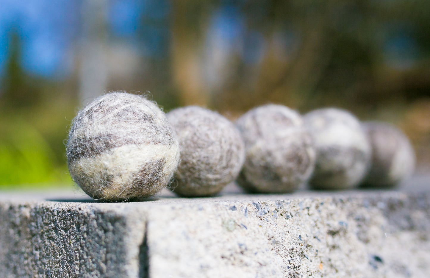 Fuzz/Fetch! Wool Ball Toy for Cats/Small Dogs 5 Pack Natural Blue Faced Leicester DYE FREE