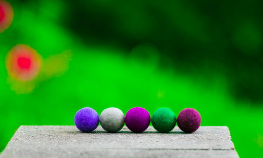 Fuzz/Fetch!  Mini Merino Wool Balls Toy for Cats 5 Pack