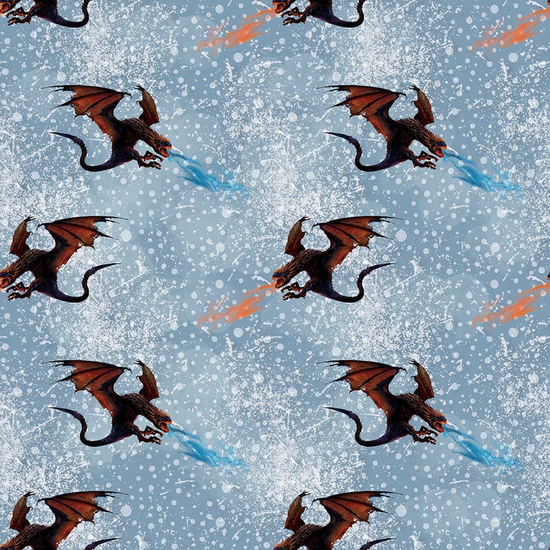 Premium Fleece Kitty Nip Kicker Catnip Cat Toy in Game of Thrones Theme Dragons in Blue