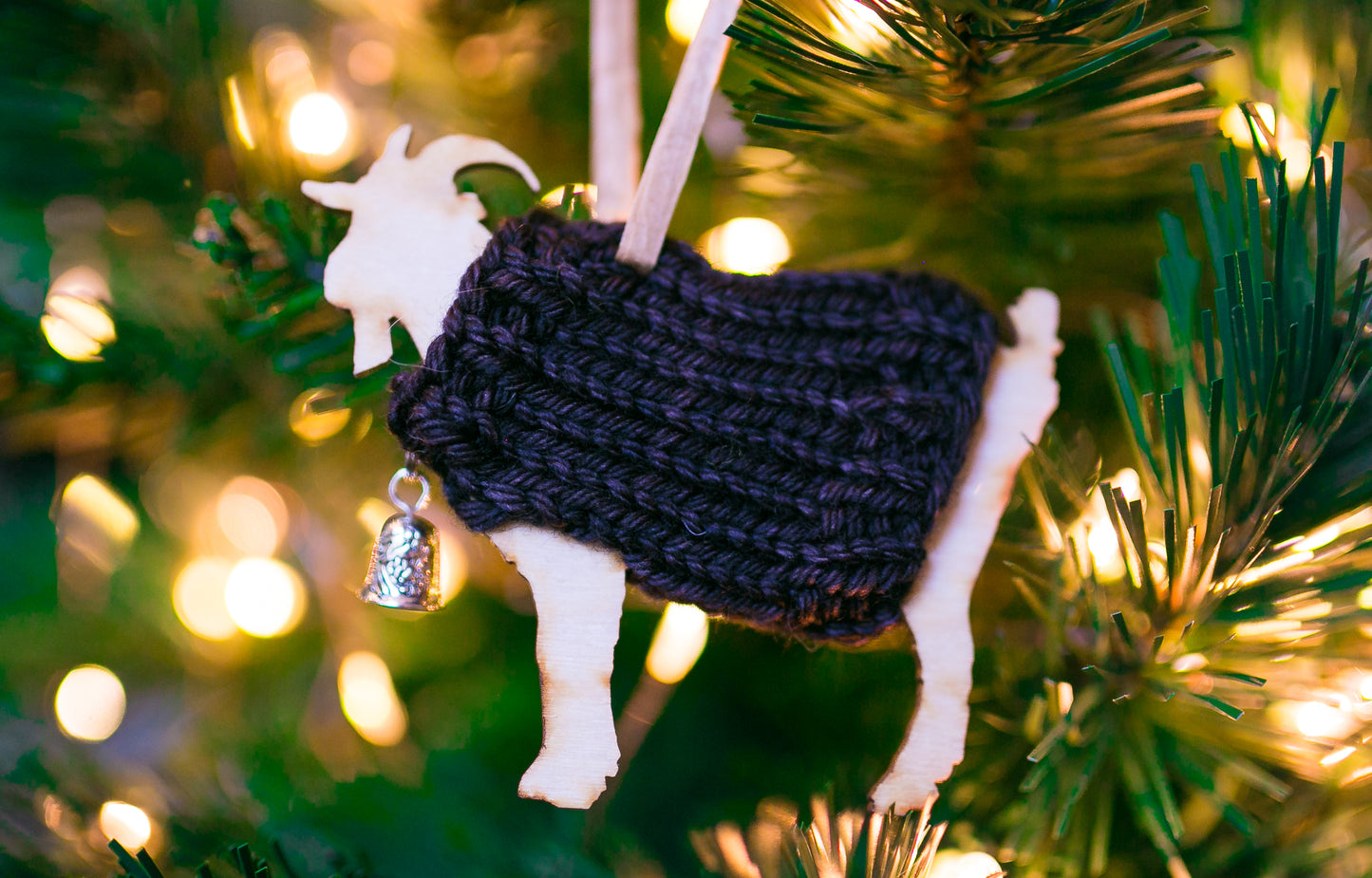 Holiday Decorations Ornaments Goats in Handknit Sweaters
