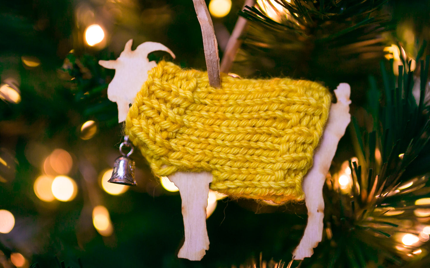 Holiday Decorations Ornaments Goats in Handknit Sweaters