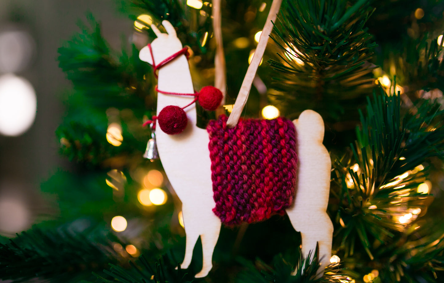 Holiday Decorations Ornaments Llamas in Traditional Dress