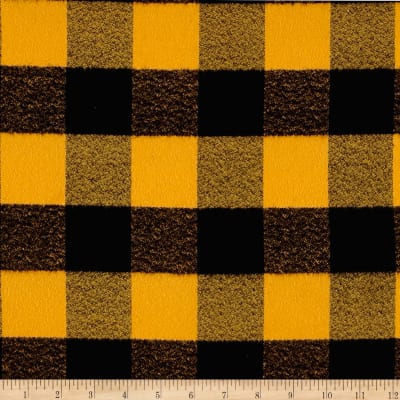 Paca Pet Pouf Pet Bed Flannel Mammoth Plaid Yellow Buffalo Check Cover
