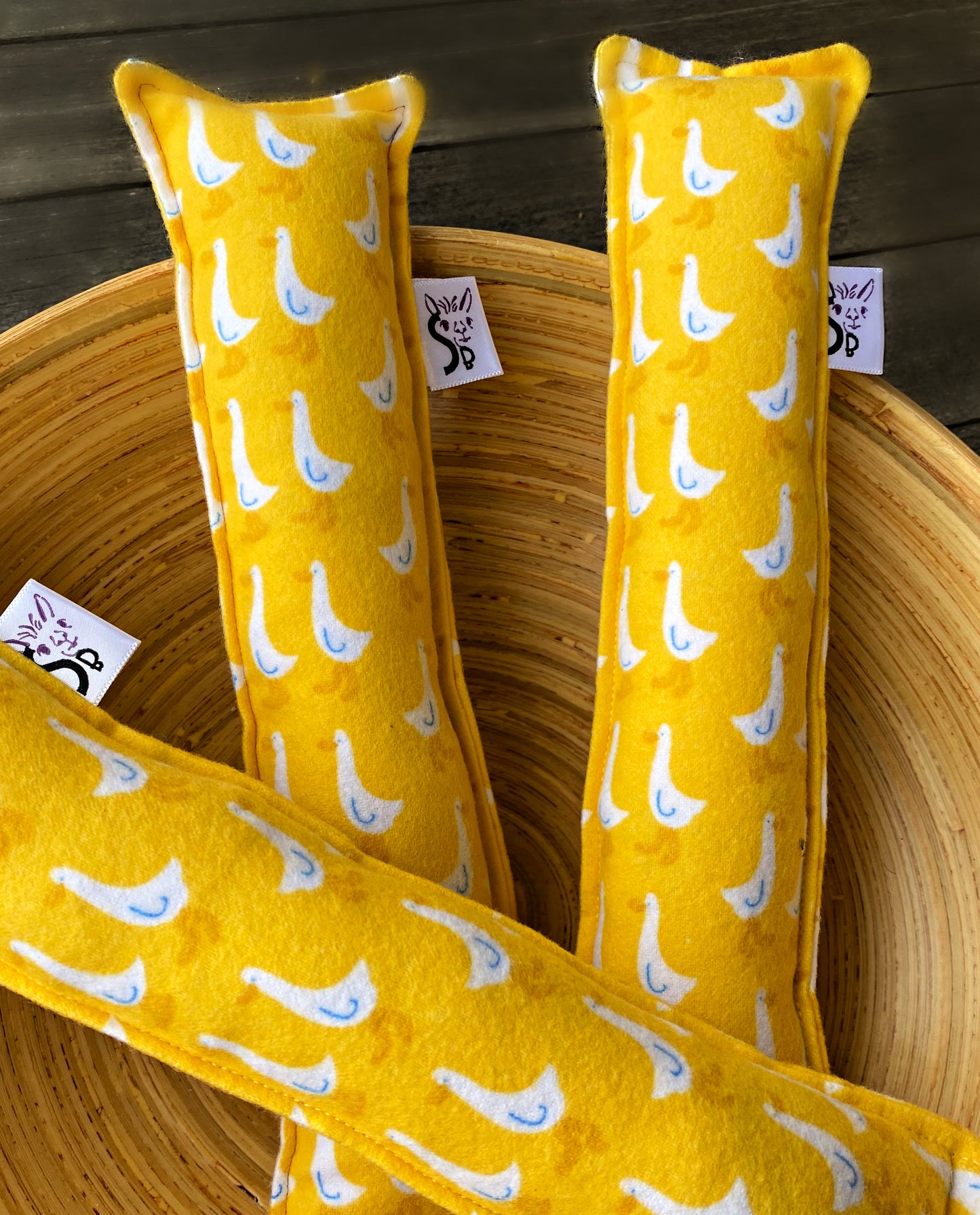 Flannel Kitty Nip Kicker Catnip Toy Yellow Goose Pond Geese Park