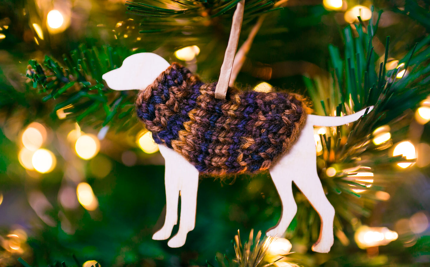 Holiday Decorations Ornaments Dogs in Handknit Sweaters