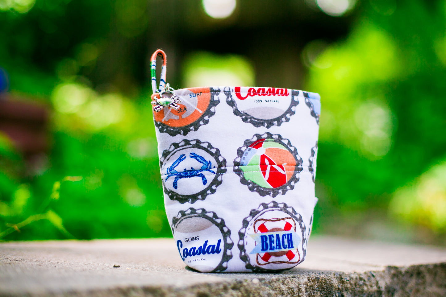 Fun Standard Treat and Pickup Bags Carry Pouch in Going Coastal Bottle Caps