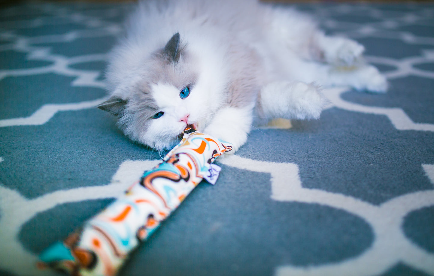 Flannel Kitty Nip Kicker Catnip Cat Toy in Gray Merry Main - 2 Sizes - LAST ONES!